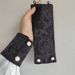 古风护腕酒红色提花新中式袖箍上衣连衣裙袖套衬衫收袖口国潮配饰