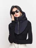 爆款 包头帽 羽绒防寒帽保暖配大衣假领帽加厚防风户外骑行男女同款