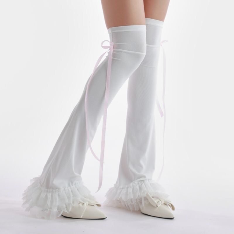 辣妹甜美蕾丝洛丽塔过膝袜套阔腿袜辣妹腿套堆堆袜套高筒袜套新款