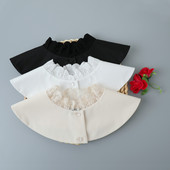 百搭花边衬衫 假领领子子女毛衣秋冬披肩娃娃荷叶蕾丝立领装 饰衣领