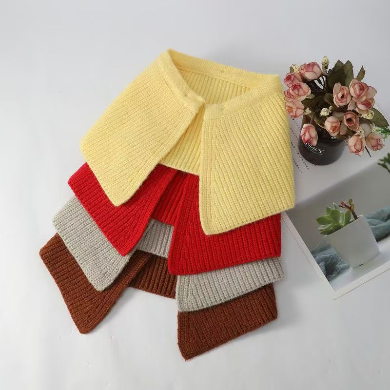 秋冬领子可拆卸羽绒服洋气保暖新款装饰气质防脏翻领螺纹毛线方领