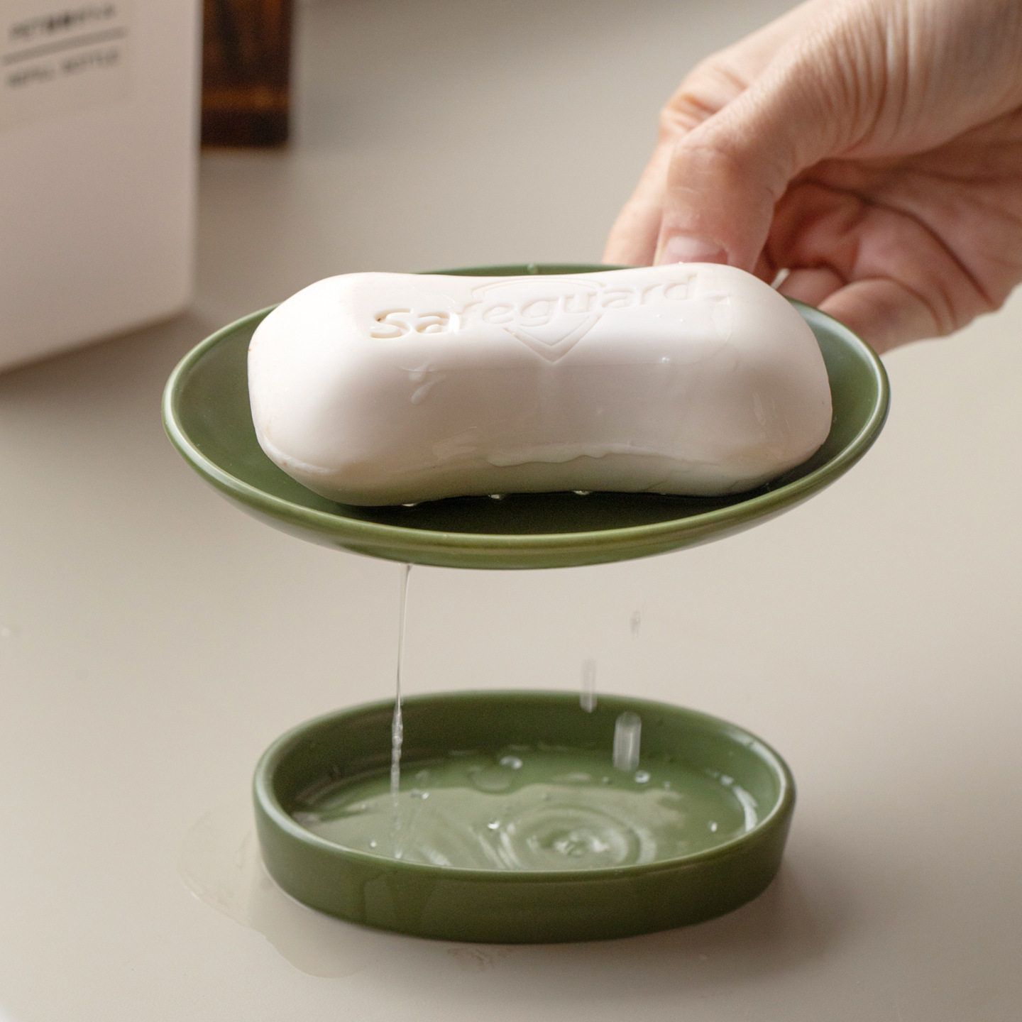 复古双层沥水家用陶瓷肥