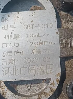 河北广阔液压  CBT-F310  304 B306 316 320 液压油泵齿轮泵全新
