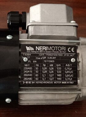 原装NERI MOTORI三相异步交流电机BT71C2 0.75KW echtop马达