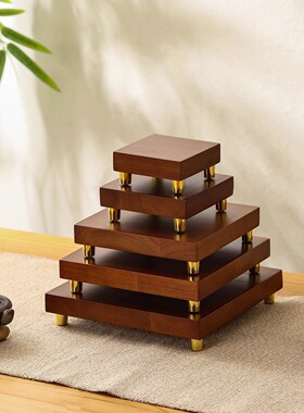 长方形木底座摆件模型工艺品花瓶佛像奇石茶壶新中式木制实木底座