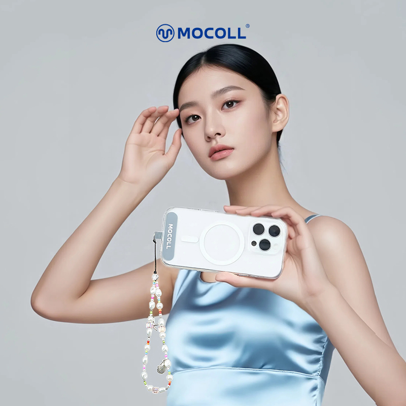 MOCOLL摩可大海之心手机挂绳挂链仿施华洛玻璃珍珠挂件挂饰手机链防丢安全绳手机壳手腕款轻奢小众精致高级感