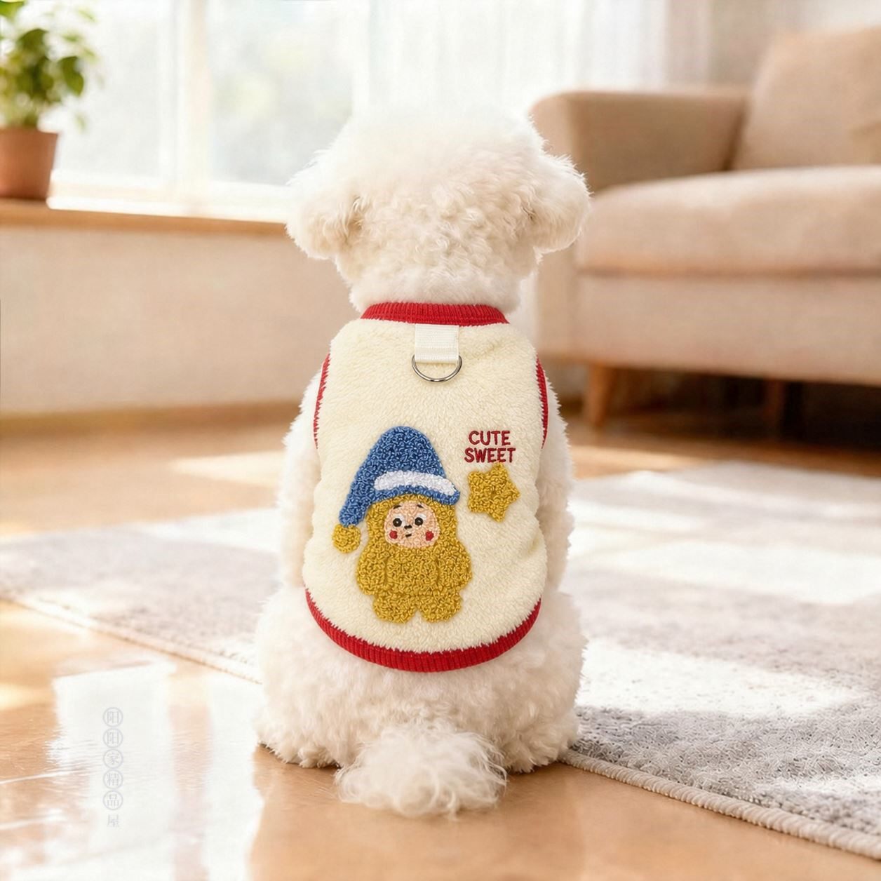 小狗衣服春季可爱过新年蓝猫星星公仔绒衣小型犬泰迪比熊卡通背心