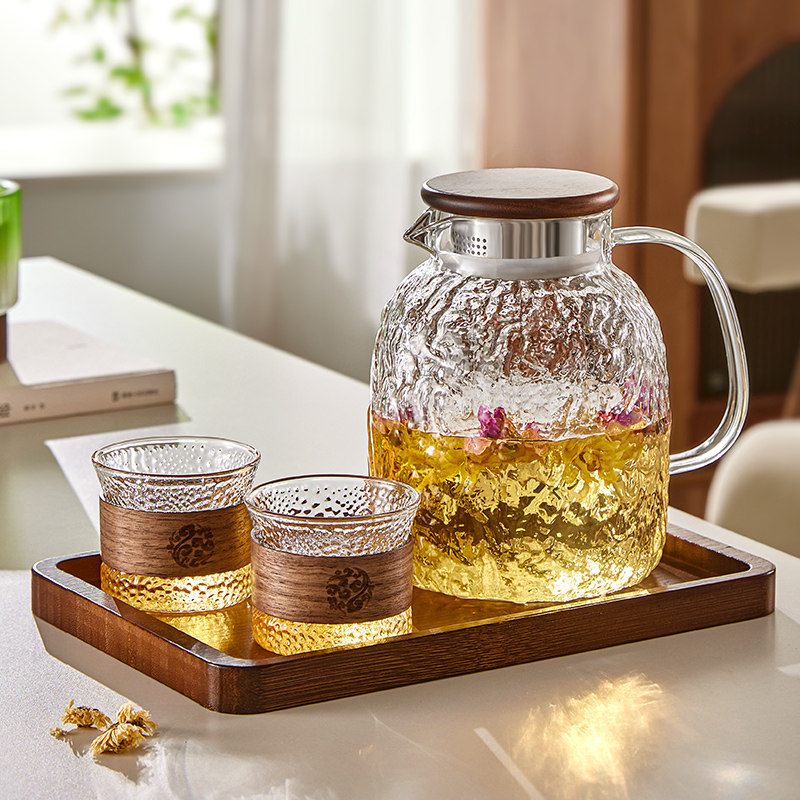 雅港玻璃茶壶耐高温煮烧水果花茶养生壶家用大容量泡茶壶茶具套组