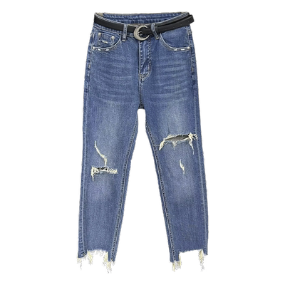 2025年春夏时髦毛须边烟管裤子潮