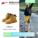 大黄靴 回力马丁靴女2025新春季 爆款 英伦风女鞋 登山短靴子厚底工装