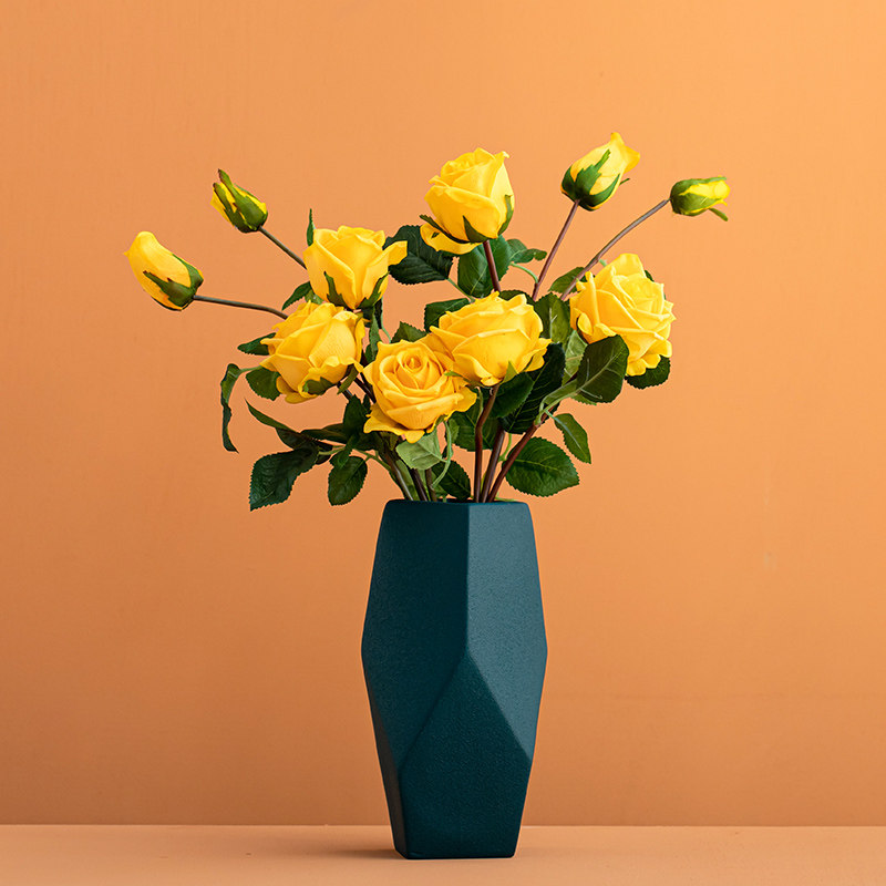 初之沫创意黑色陶瓷花瓶客厅干花玫瑰插花简约桌面装饰摆件高级感,鲜花速递/花卉仿真/绿植园艺,花瓶,淘宝优惠券,粉丝福利购,淘宝优惠卷