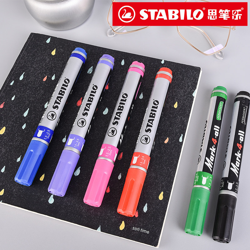 STABILO STORE 독일 SPILE 마커 펜 651 마크 펜 후크 라인 컬러 유성 싱글 헤드 펜 로그인 대용량 서명 펜 사무용품