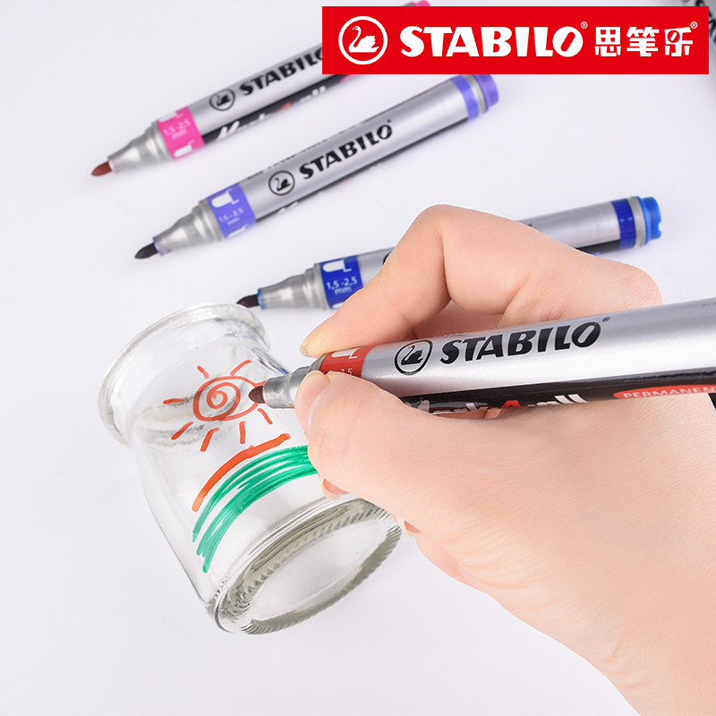STABILO STORE 독일 SPILE 마커 펜 651 마크 펜 후크 라인 컬러 유성 싱글 헤드 펜 로그인 대용량 서명 펜 사무용품
