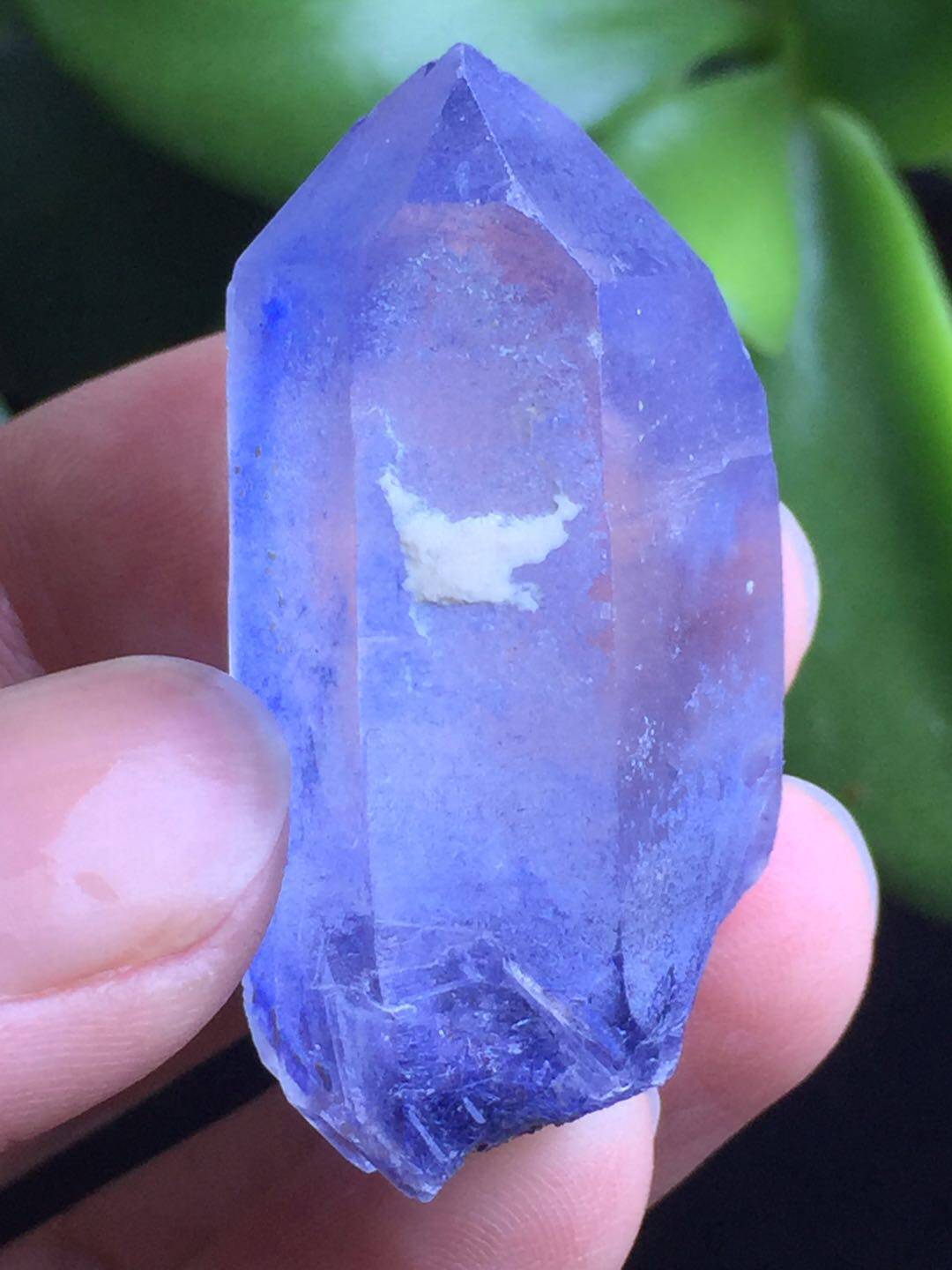 天然蓝发晶原石巴西蓝线石矿标小把件裸石吊坠戒面颜色鲜艳发丝匀