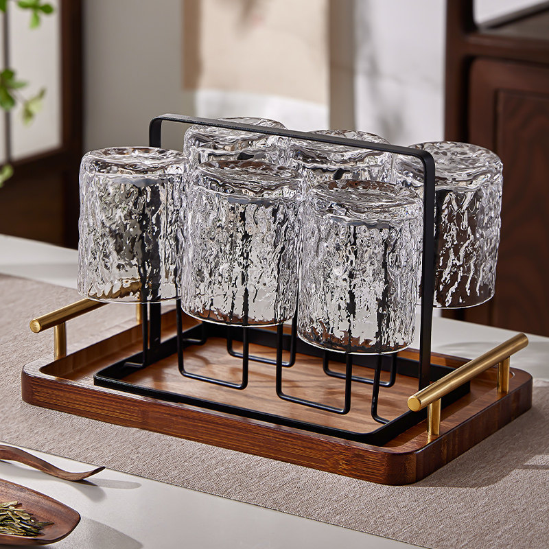 玻璃杯水杯套装家用高颜值客厅待客茶杯高硼硅耐高温杯具喝水杯子