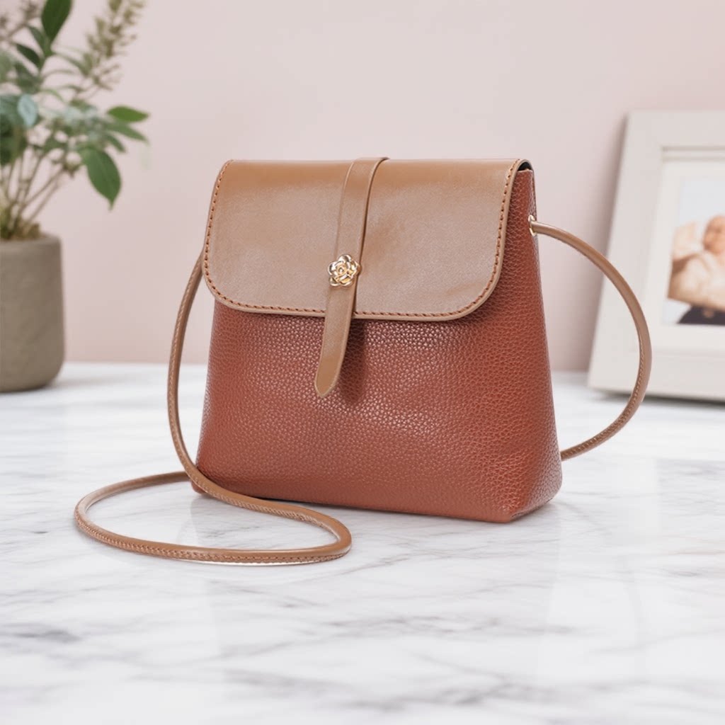 2026新款时尚百搭简约精致ins轻便洋气轻奢单肩包斜挎包女包棕色