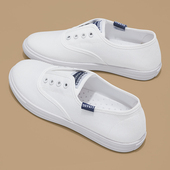 女2025年新款 夏季 百搭少女帆布鞋 小白鞋 一脚蹬浅口透气散步布鞋