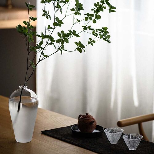 日式云雾禅意花瓶玻璃透
