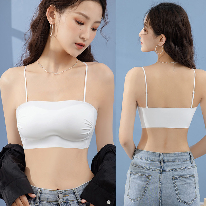 大露背美背内衣女夏季薄款无肩带文胸小胸聚拢防走光隐形无痕裹胸