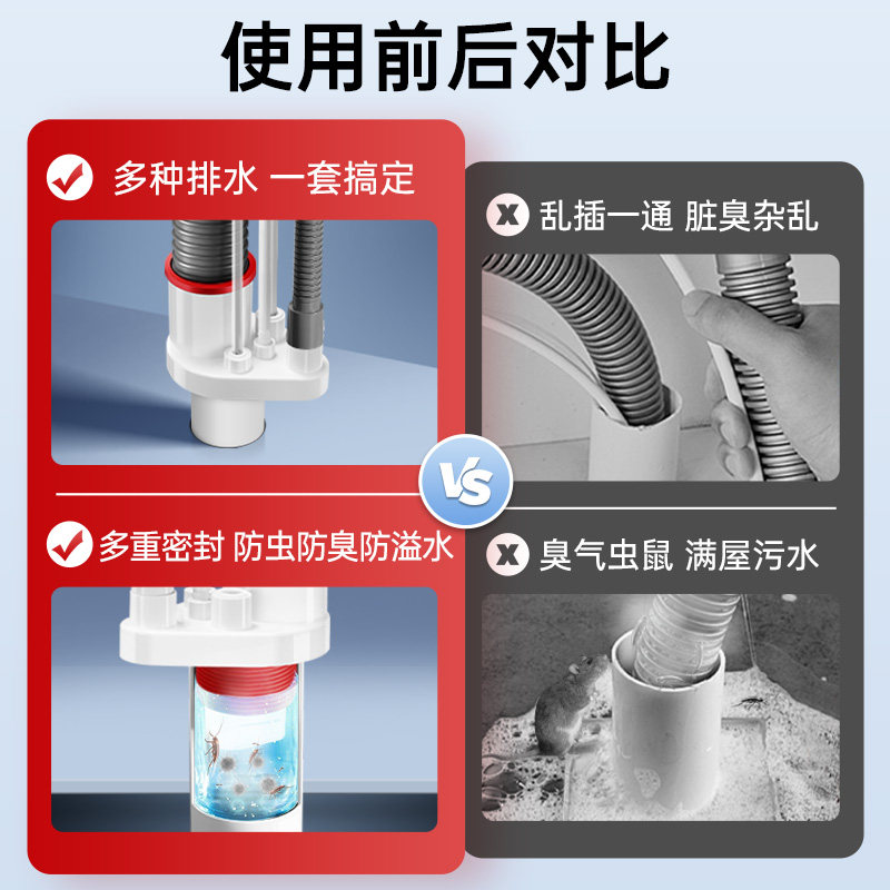 厨房下水管三通返防臭神