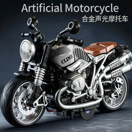 合金复古摩托车赛车哈雷玩具模型