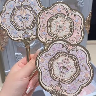 正品花知晓蝴蝶云肩手持镜中式国风古风高颜值公主化妆镜便携镜子