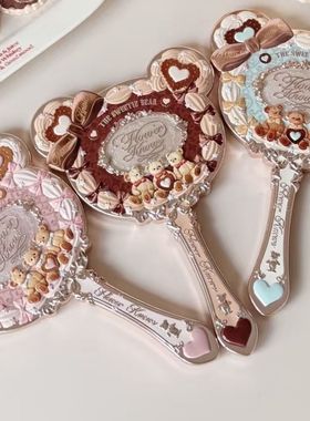 新品flower knows花知晓甜心小熊镜子手持镜周边卡通可爱