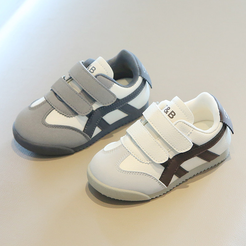 儿童春季2一3-8岁运动鞋男童小童鞋子女童春秋条纹休闲软底小白鞋