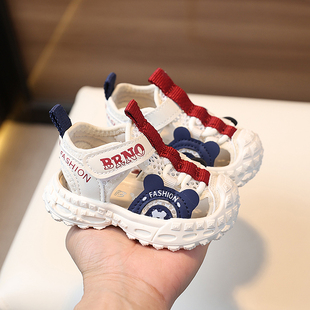 儿童夏季男宝宝凉鞋0一1-4岁夏天网面婴儿12个月男童透气软底鞋子