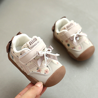 春秋女宝宝学步鞋0一1-3岁婴儿鞋子幼儿12个月秋季软底女童公主鞋