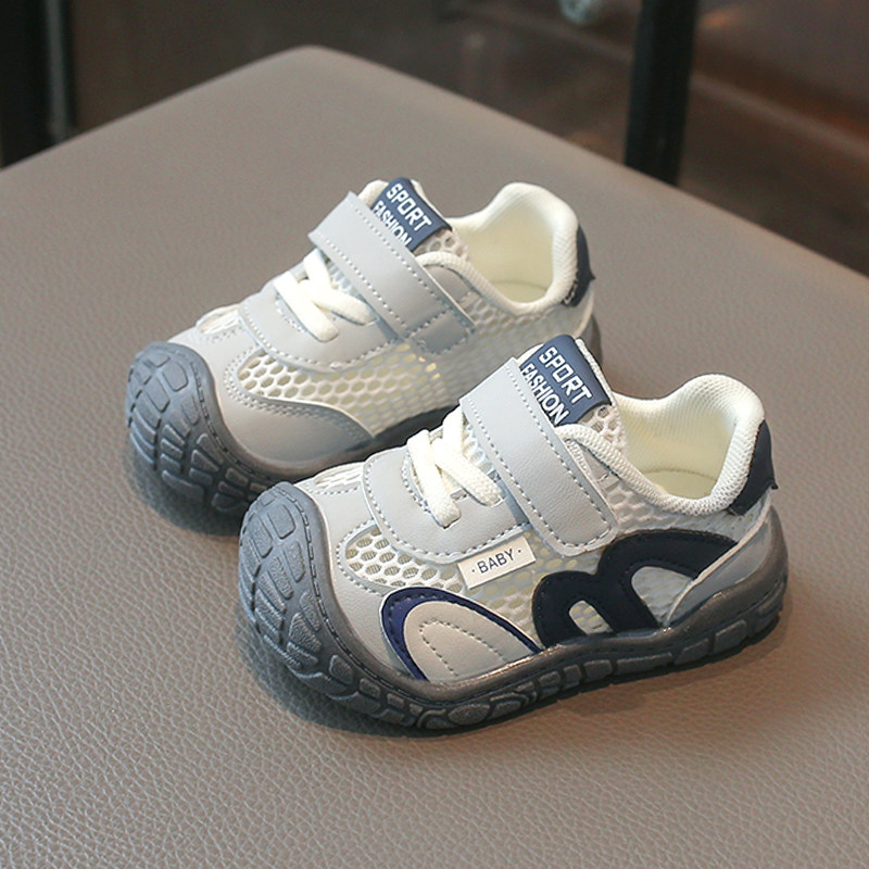 夏季透气单网面男女宝宝0一1-4岁学步鞋婴儿12个月魔术贴软底鞋子