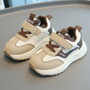 2025新款秋冬男童女童2一6岁运动鞋秋季男宝宝女儿童软底皮面鞋子