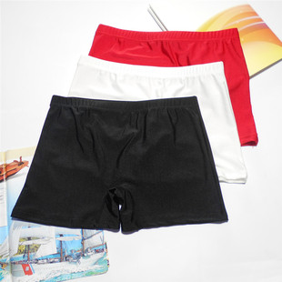 冰丝薄款红色安全裤防走光平口四角保险裤单穿打底裤大码内裤头女