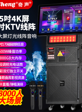 奇声广场舞音响带显示大屏触摸户外K歌语音点歌大功率直播音箱