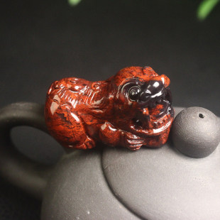 正品桂林鸡血玉乾坤料貔貅吊坠项链挂件阴阳眼纯天然玉石带证书