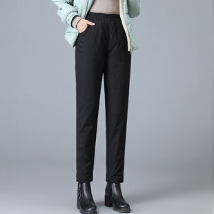 保暖棉裤 妈妈羽绒裤 子加厚显瘦中老年女装 宽松直筒裤 冬 女外穿时尚