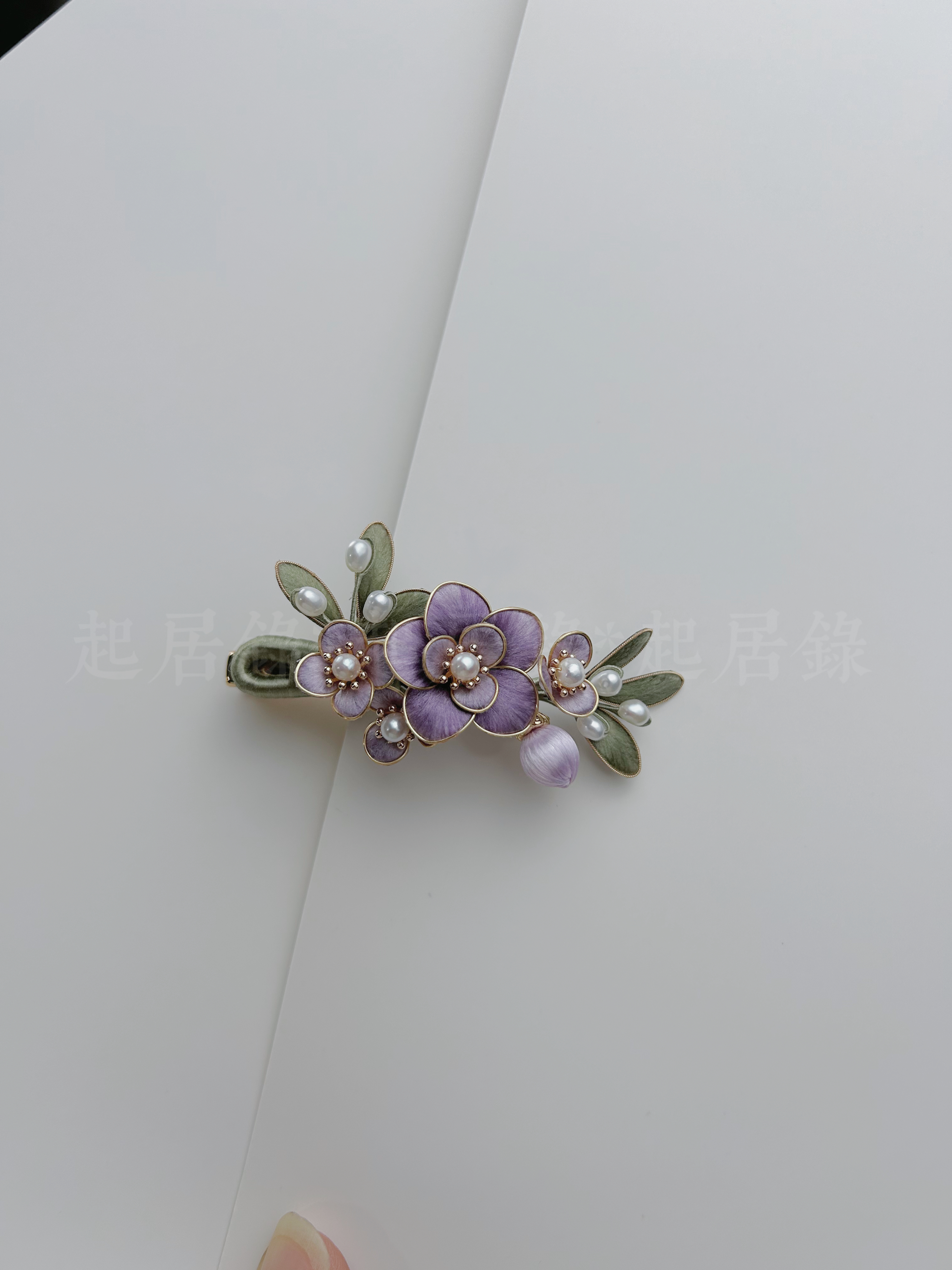 起居录原创绒花掐丝绣球发簪发夹日常发簪盘发旗袍裙子马面裙礼品