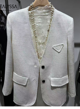 ROSEALYSSA若诗莉莎女新款2025春通勤V领西装外套R5102-1702-699