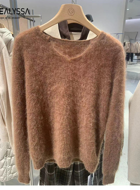 ROSEALYSSA 若诗莉莎 2023年冬季新羊绒V领毛衫R3401-2431-1899