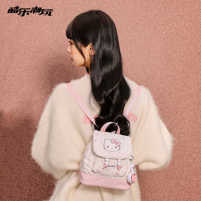 酷乐潮玩三丽鸥嘭嘭满印双肩包大容量Kitty可爱新款单肩手拎包女