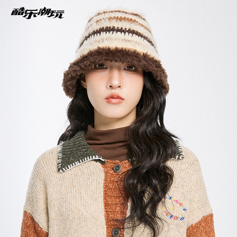 酷乐潮玩复古撞色毛线帽