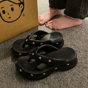 2026新款软底百搭女士Y2K风厚底增高人字拖鞋女夏季外穿沙滩凉拖