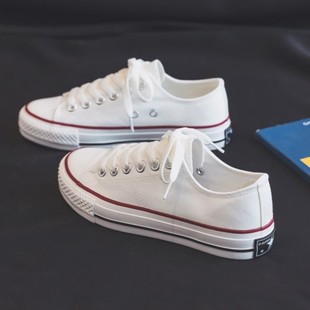 2024新款 爆款 球鞋 小白鞋 子 布鞋 女鞋 休闲板鞋 春秋季 白色学生帆布鞋