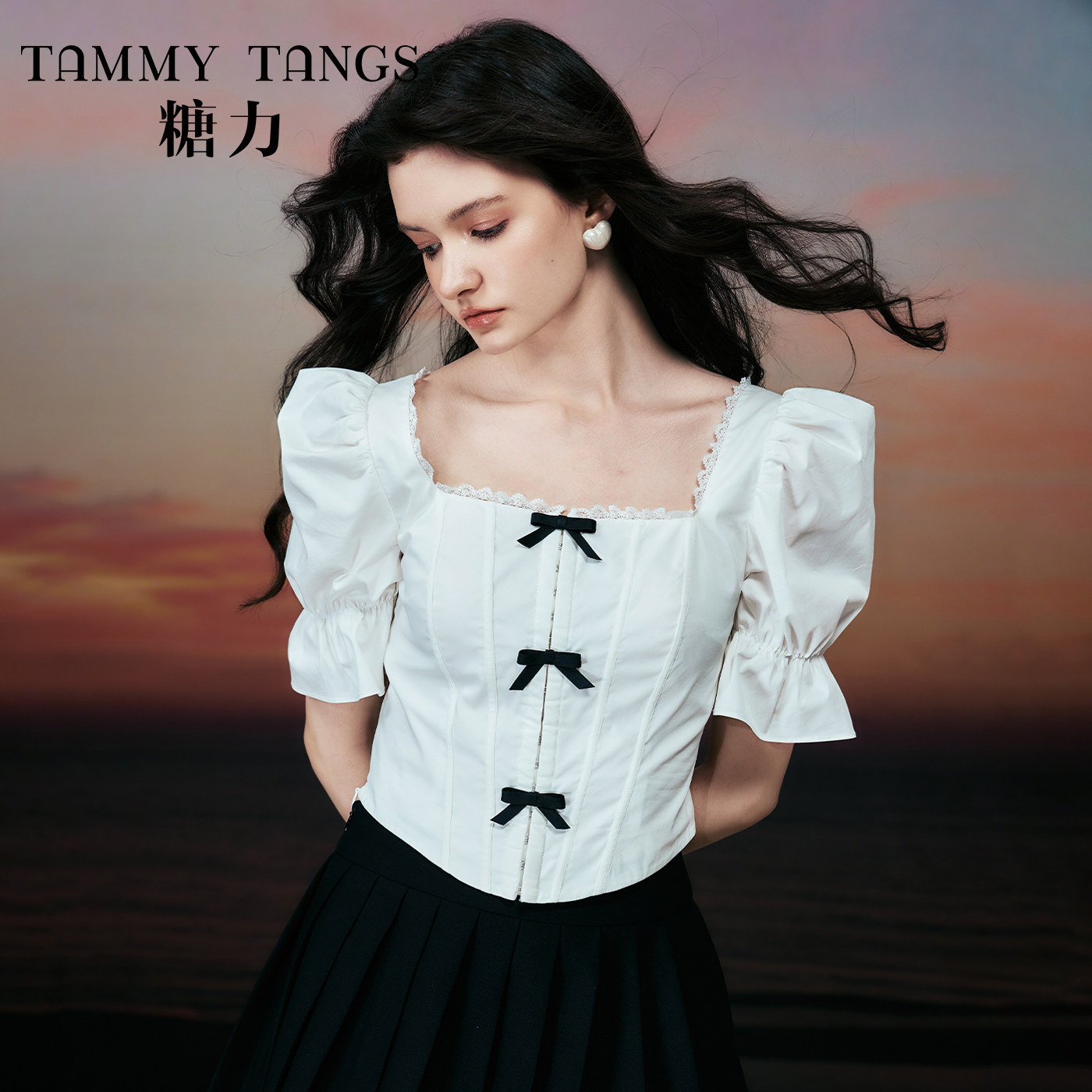 【清仓】糖力 甜美少女 白色短袖鱼骨收腰打揽上衣女短款衬衫夏季,女装/女士精品,衬衫,淘宝优惠券,粉丝福利购,淘宝优惠卷