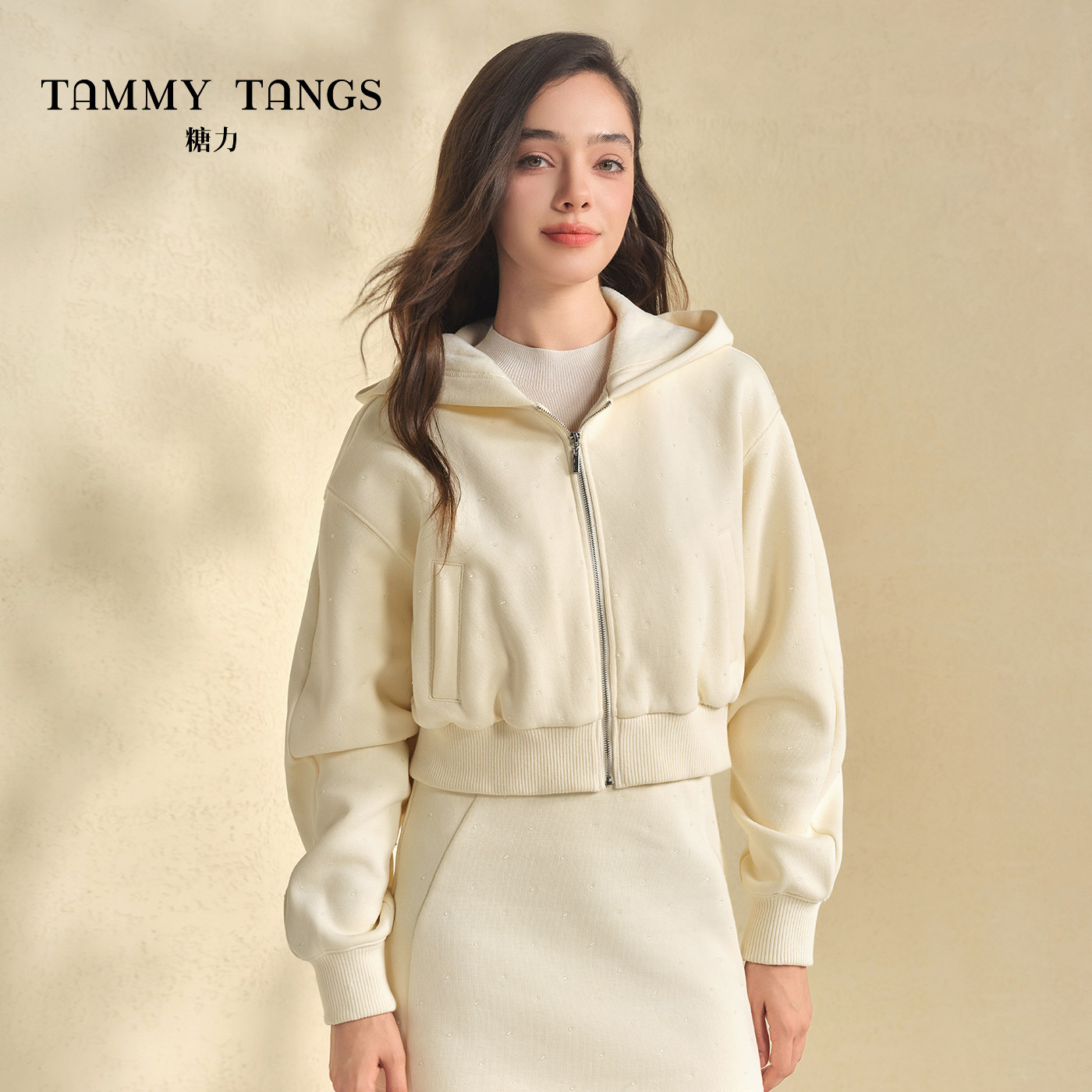 商场同款糖力 冬季水晶钻保暖热岩绒拉链连帽卫衣外套女短款宽松,女装/女士精品,卫衣/绒衫,淘宝优惠券,粉丝福利购,淘宝优惠卷
