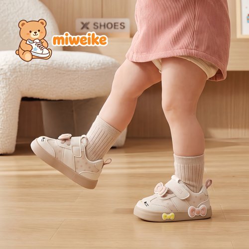MIWEIKE秋冬软底皮面宝宝学步鞋