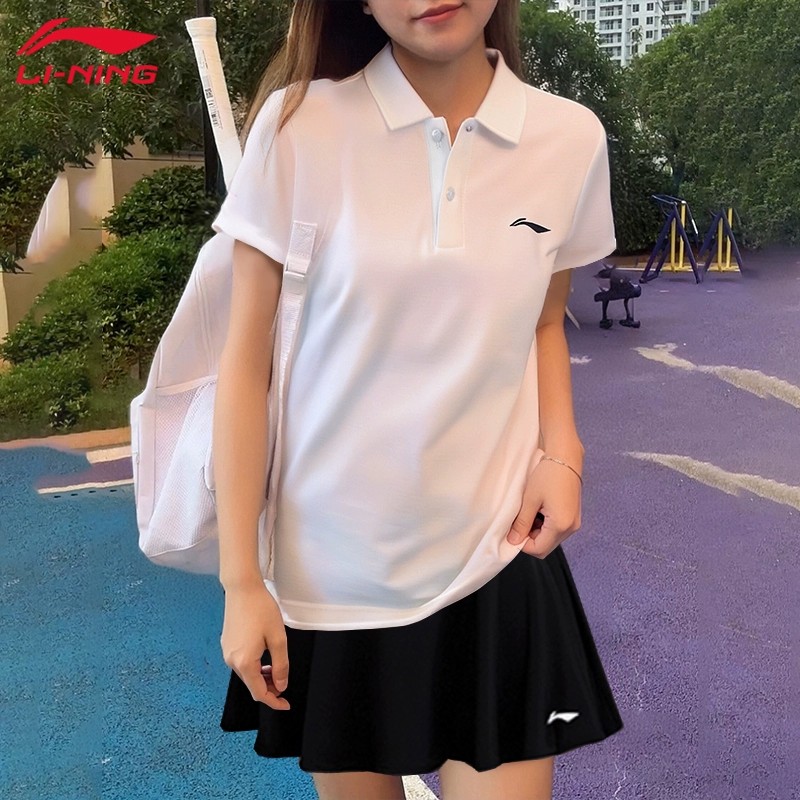 李宁羽毛球服女套装显瘦POLO套装