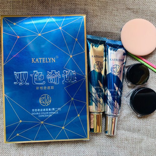 卡特莲KTL遮瑕膏粉底液双色双管调色bb霜遮斑点痘印【第二代】