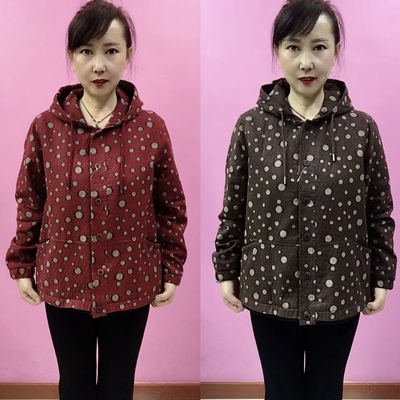 秋季新款女士花色连帽高品质外套