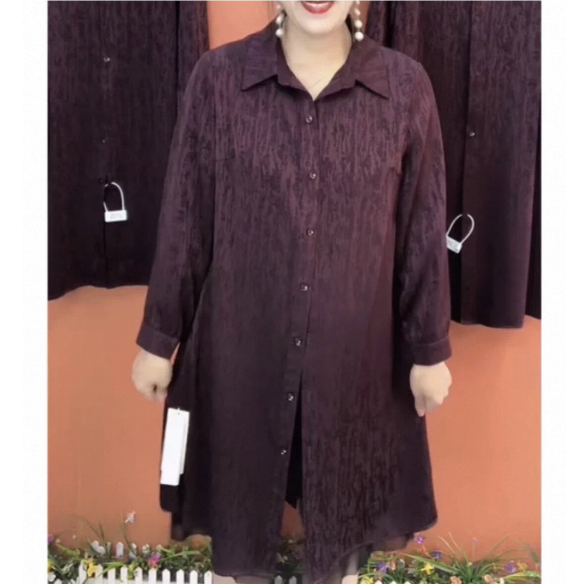 秋季新款女士中长款外套妈妈开衫图片